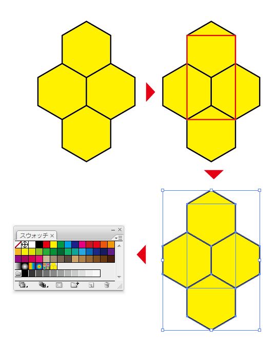 ハニカムパターンをスウォッチに登録したい Illustrator Dtp Pc よろず掲示板過去ログ