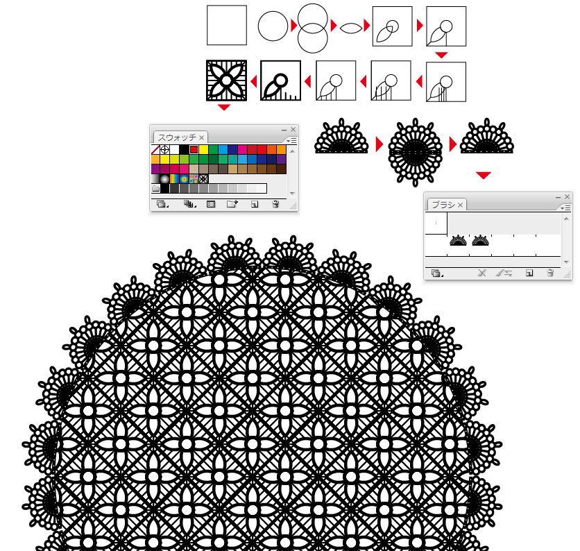 レース柄パーツの作り方 Illustrator Dtp Pc よろず掲示板過去ログ